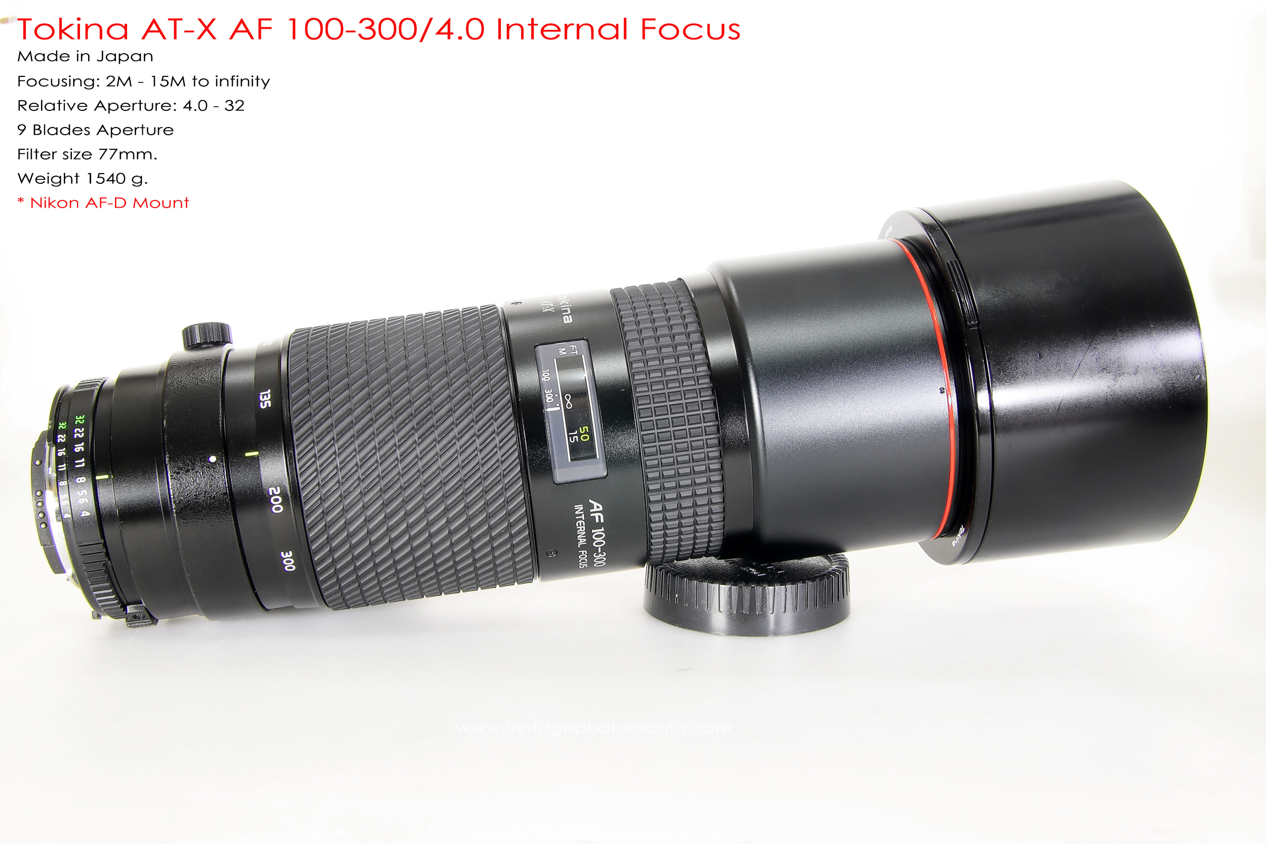 Tokina AT-X AF 100-300/4.0 Internal Focus *Nikon AF-D Mount เลนส์ซูมซูเปอร์เทเลสายถ่ายนกเอฟไม่ไหล