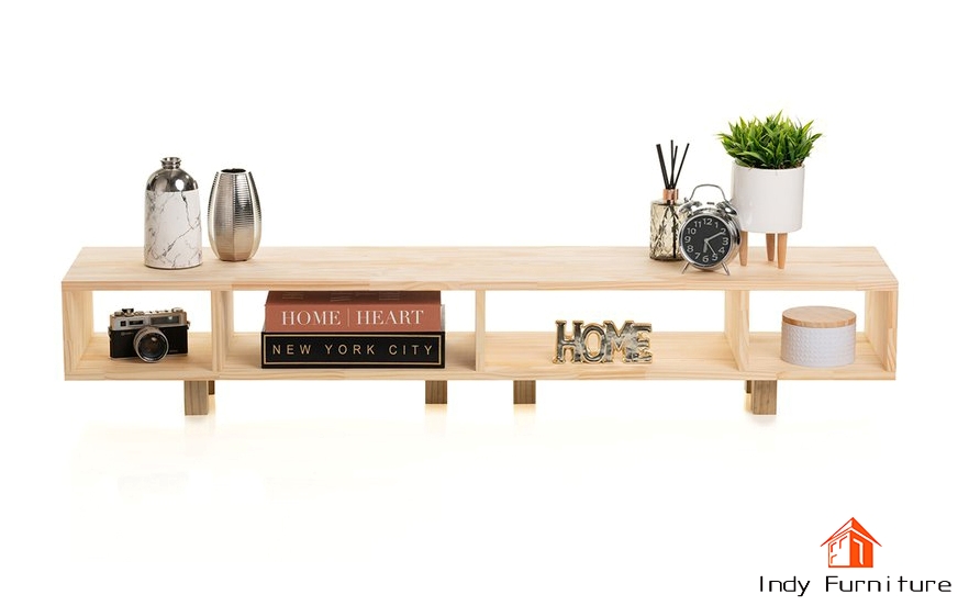 ชั้นวางอเนกประสงค์ ไม้ยางพารา รุ่น Train-B150 สีธรรมชาติ 150x30x30 Cm.