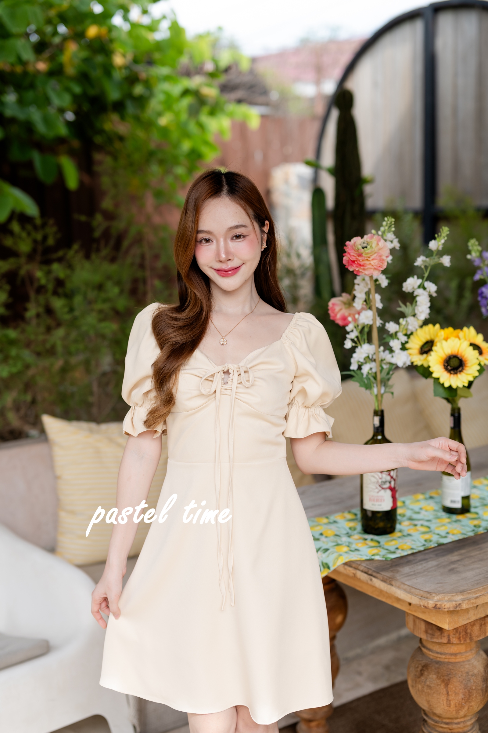Claire Dress : สีครีม [Made by Pastel Time]