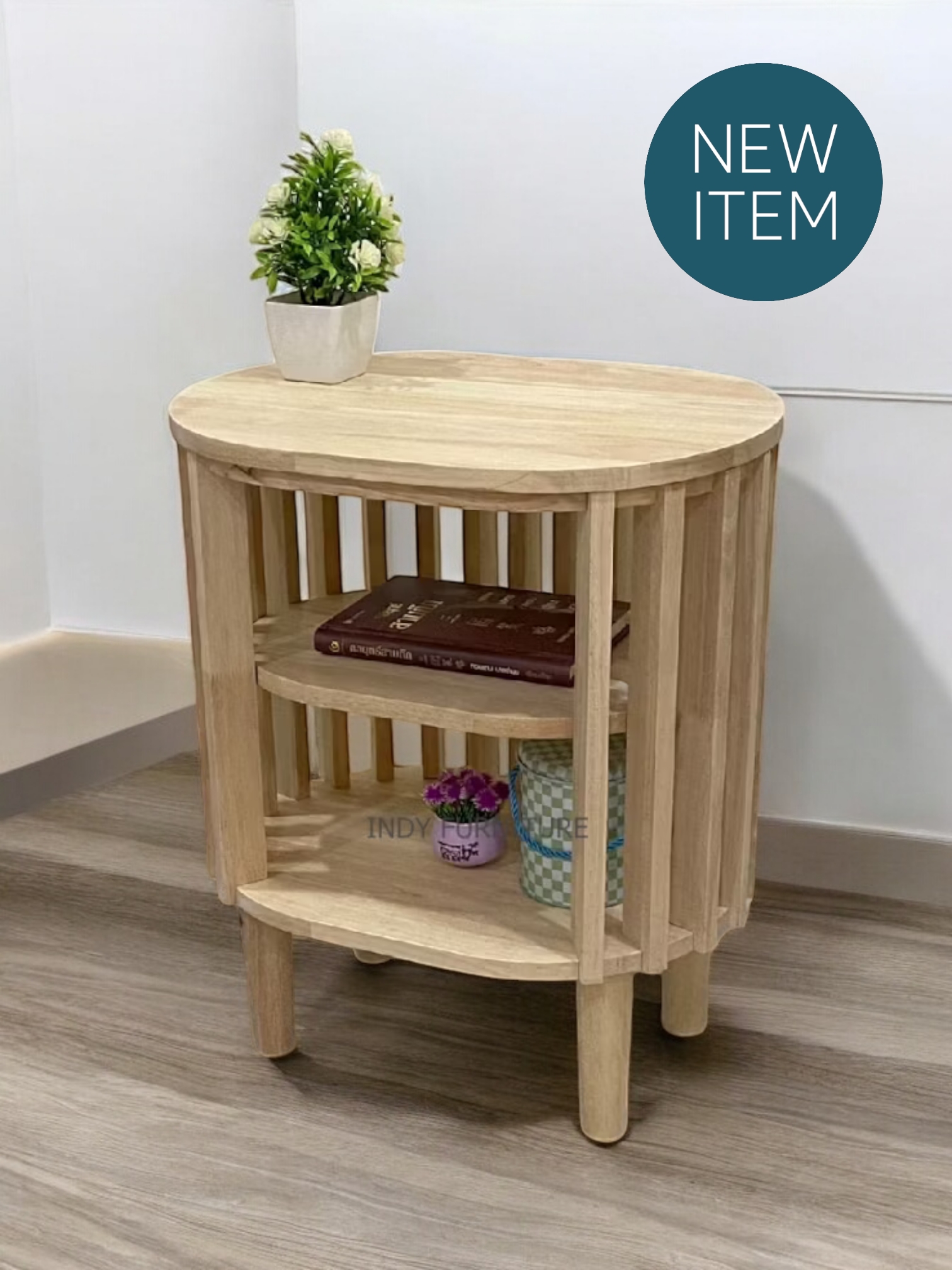 ตู้อเนกประสงค์ไม้ยางพารา รุ่น Tazan-T48 สีธรรมชาติ