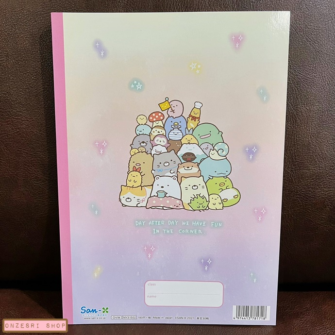 สมุดคัดอักษร Sumikko Gurashi Charamix สีชมพู ขนาด B5 (25.5 x 17.9 ซม.) มี 60 หน้า คัดได้หน้าละ 104 ตัว คัดคันจิ คัดจีน ฯลฯ ได้