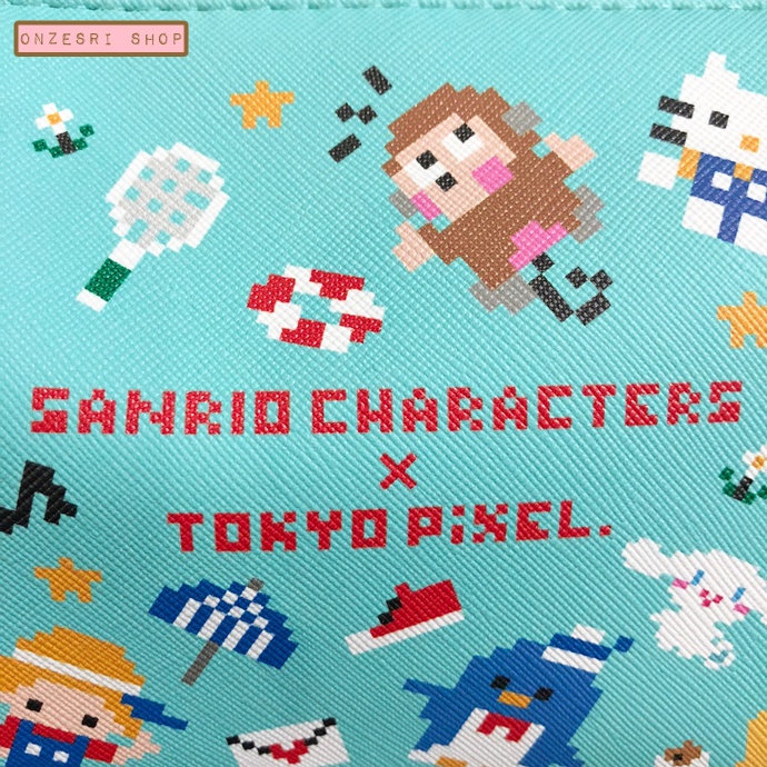 กระเป๋า Sanrio Characters x Tokyo Pixel (Limited) ลายสีฟ้า ขนาด 17 x 10 x 7 ซม.