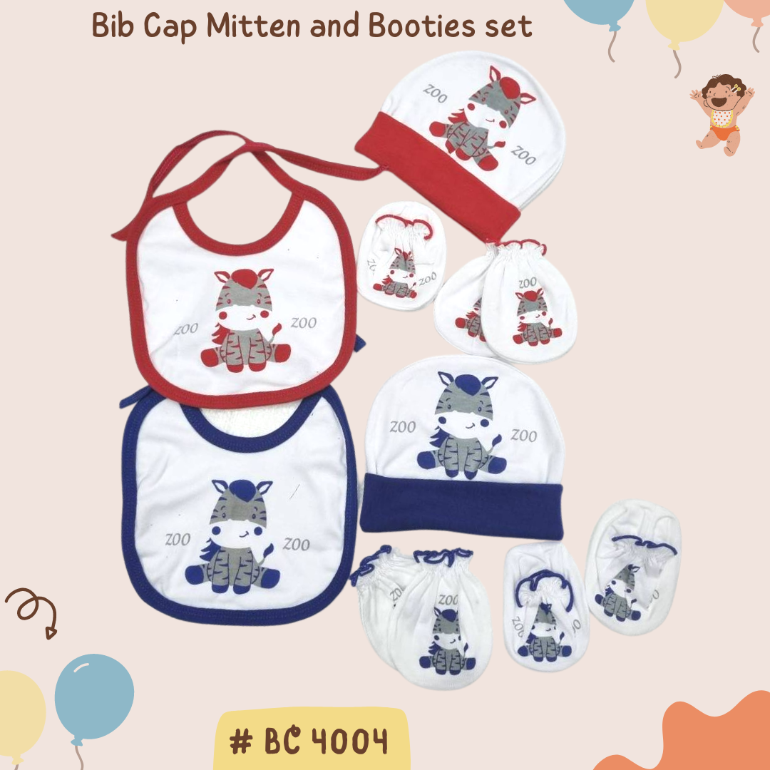 Bonet Mitten Booties ชุด 4 ชิ้นพิมพ์ มีหลายลาย BY12