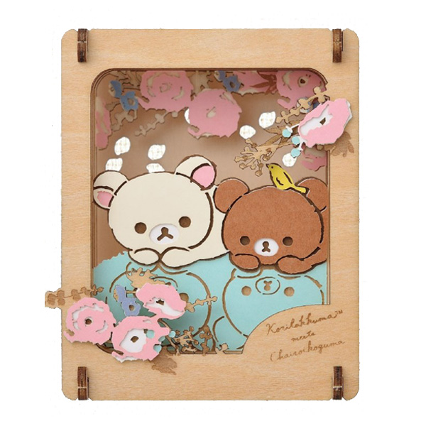 Paper Theatre Wood Style แบบ Korilakkuma meets Chairoikoguma ฉากประกอบเองเล็ก ๆ แบบ DIY วัสดุเป็นไม้กับกระดาษแข็ง ประกอบเสร็จนำไปตั้งโชว์ได้ น่ารักมาก ด้านในมีคู่มือภาษาอังกฤษให้