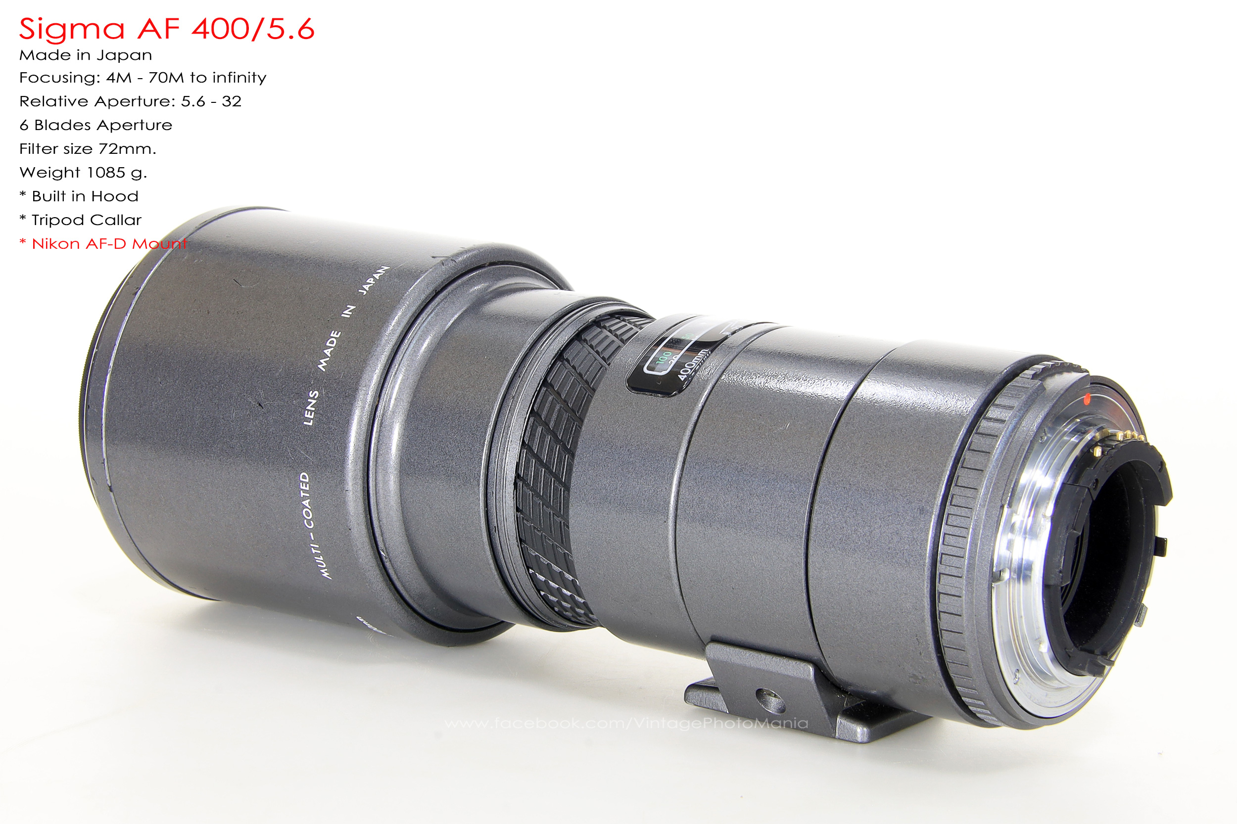 Sigma AF 400/5.6 *Nikon AF-D Mount เลนส์ซูมซูเปอร์เทเลสายถ่ายนกเอฟกว้าง