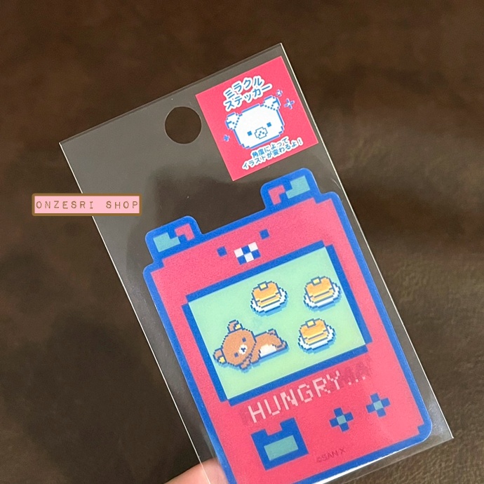 สติกเกอร์ Rilakkuma Gaming Collection 3D Miracle Sticker เปลี่ยนลายได้ตามองศา ขนาด 8 x 5.7 ซม. มี 2 แบบให้เลือก