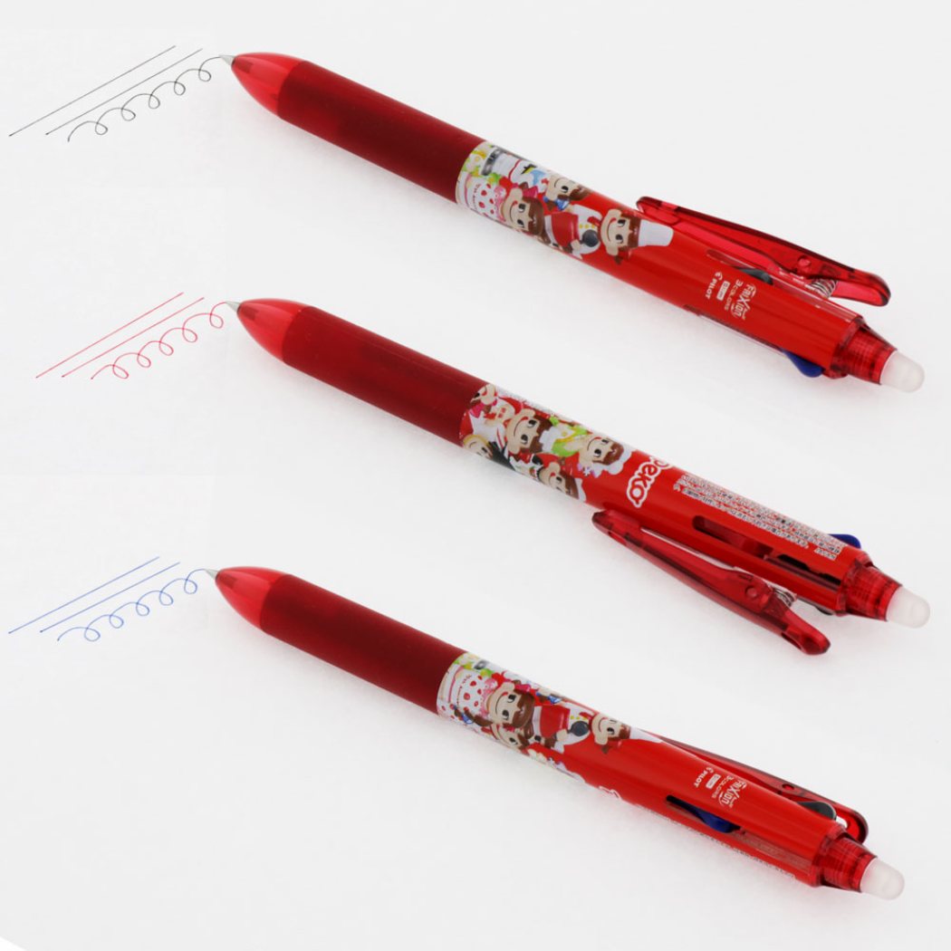 ปากกาลบได้ Pilot Frixion Slim 3C หมึกมี 3 สี น้ำเงิน แดง ดำ หัว 0.5 ลาย Fujiya Peko Milky สีแดง