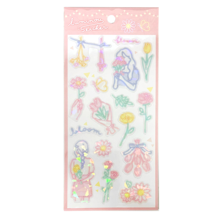 สติกเกอร์ Luminous Sticker แบบ Flower ทำเป็นเหมือนนีออนวิ้ง ๆ น่ารักมาก ญี่ปุ่น เกาหลี ฮิตกันมากค่ะ ขนาด 20 x 9 ซม.