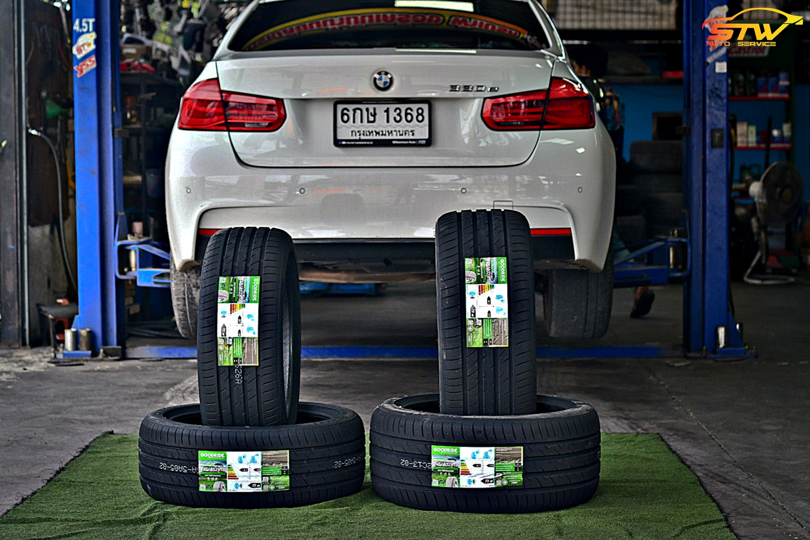 ยาง GOODRIDE SOLMAX1 F 225/45R18 95Y R 255/40R18 99Y ติดตั้งใส่ BMW Series3 330e