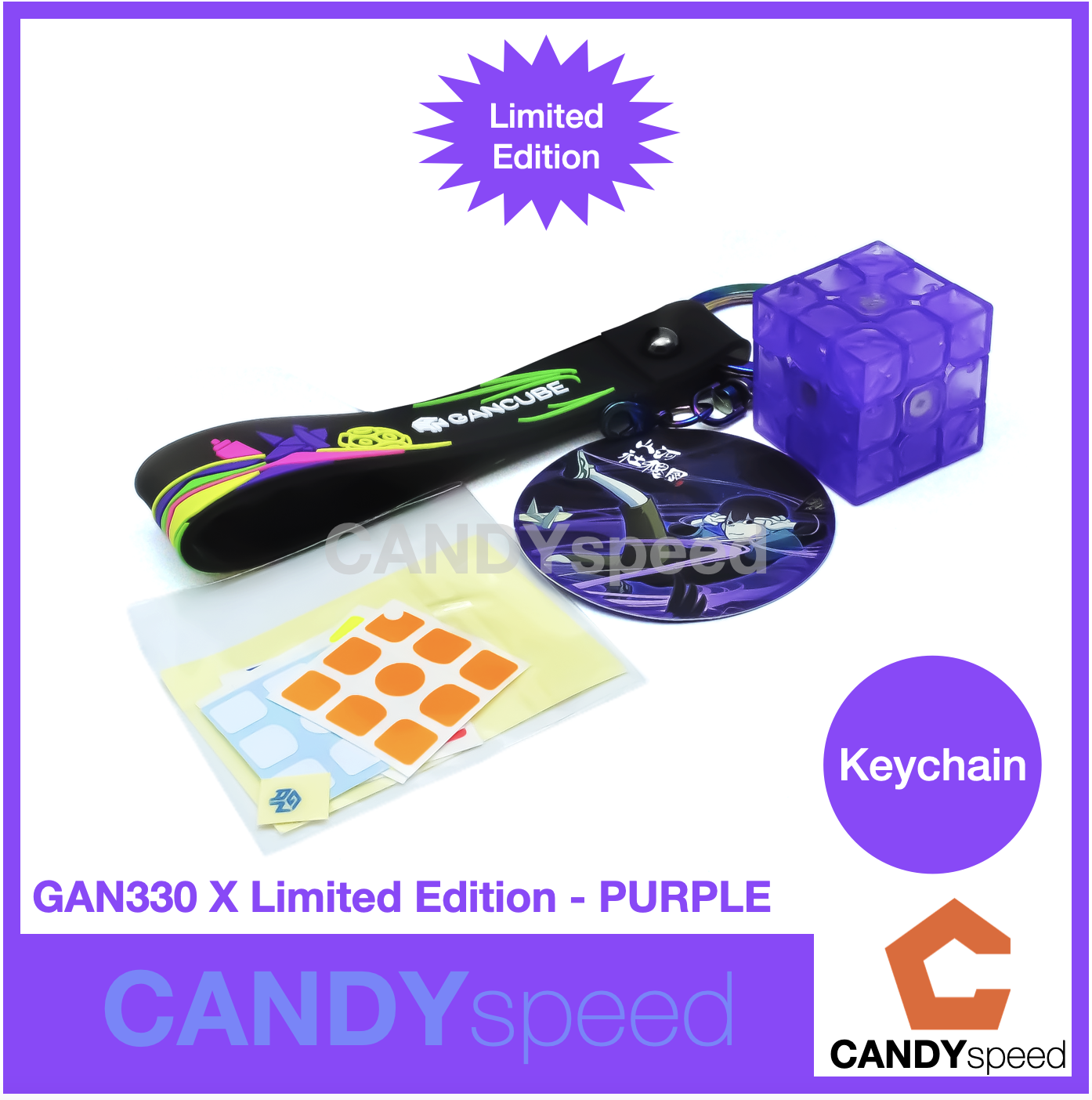 รูบิคพวงกุญแจ GAN330 Keychain Cube 3x3 Stickerless | By CANDYspeed
