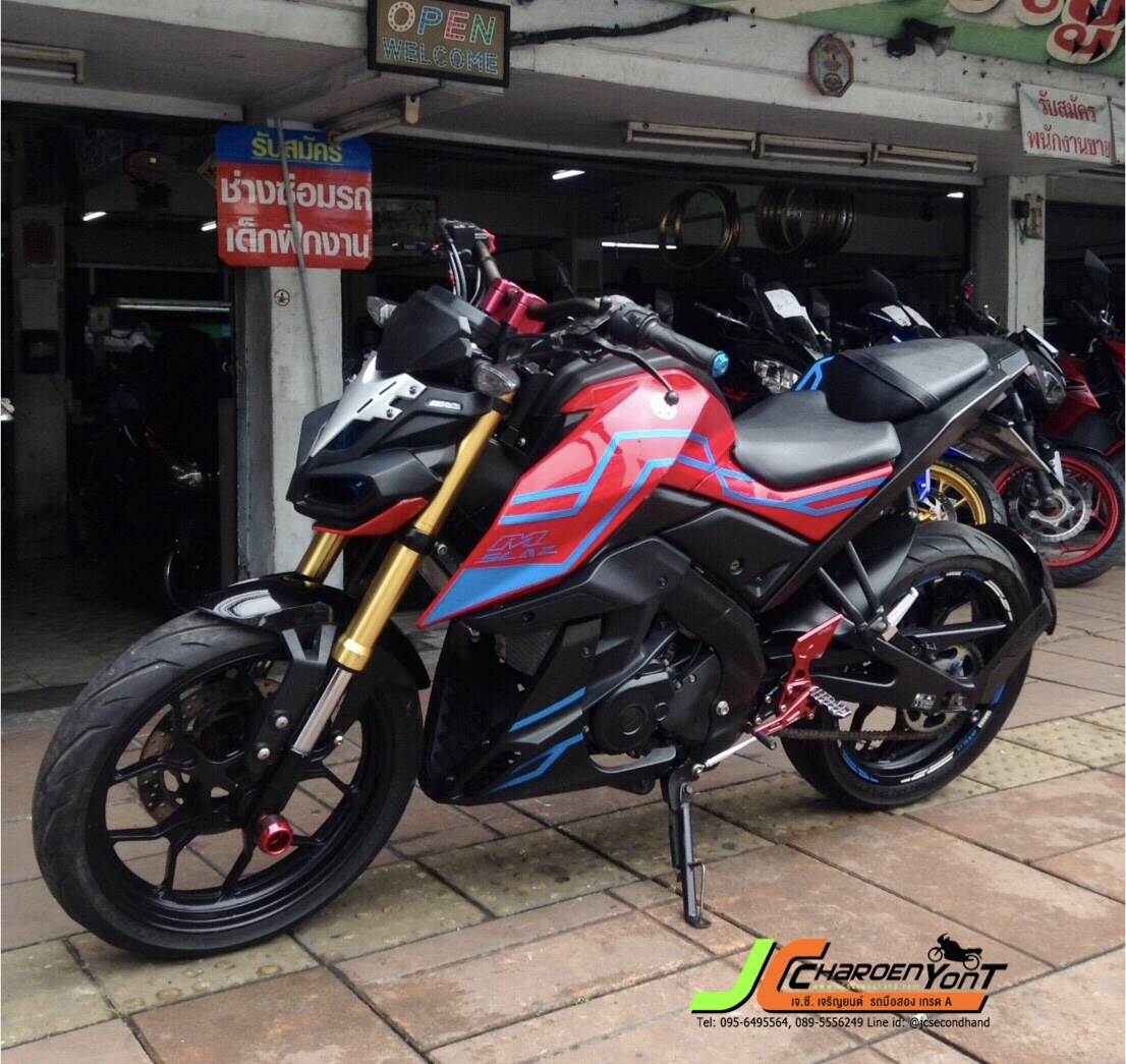 เจ้า "Dead pool" มาแล้ว Yamaha M-slaz จัดเต็ม จดปี59 เห็นแล้วต้องสะดุดตา สีสวยรอยน้อยลายแนวๆ