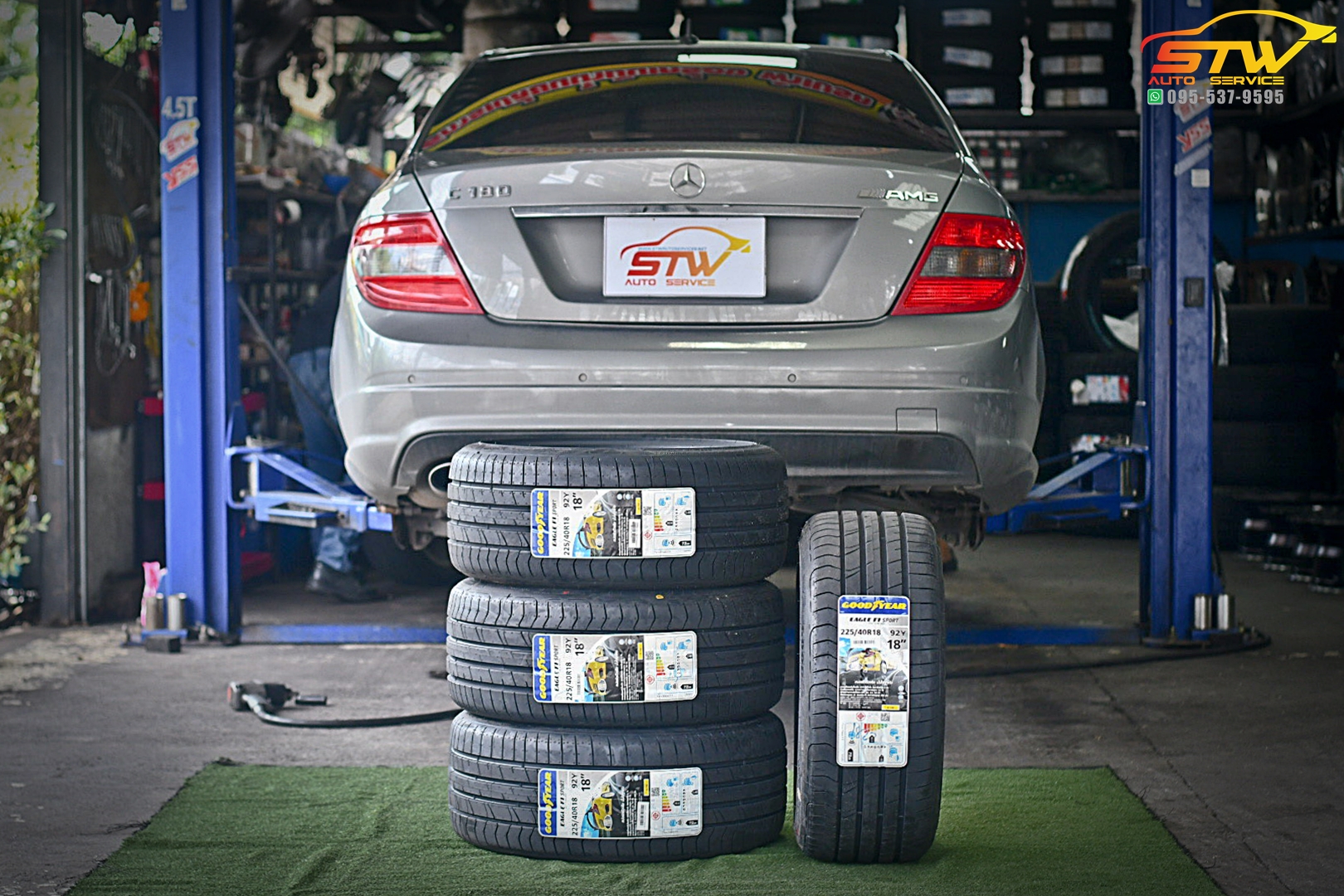 เปลี่ยนยาง Mercedes Benz C-Class C180 GOODYEAR EAGLE F1 SPORT 225/40R18 92Y