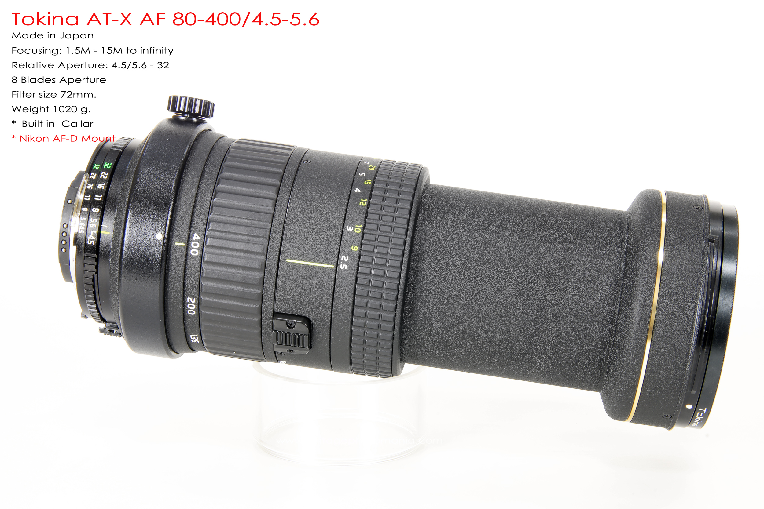 Tokina AT-X AF 80-400/4.5-5.6 *Nikon AF-D Mount เลนส์ซูมซูเปอร์เทเลสำหรับสายถ่ายไกลโดยเฉพาะ