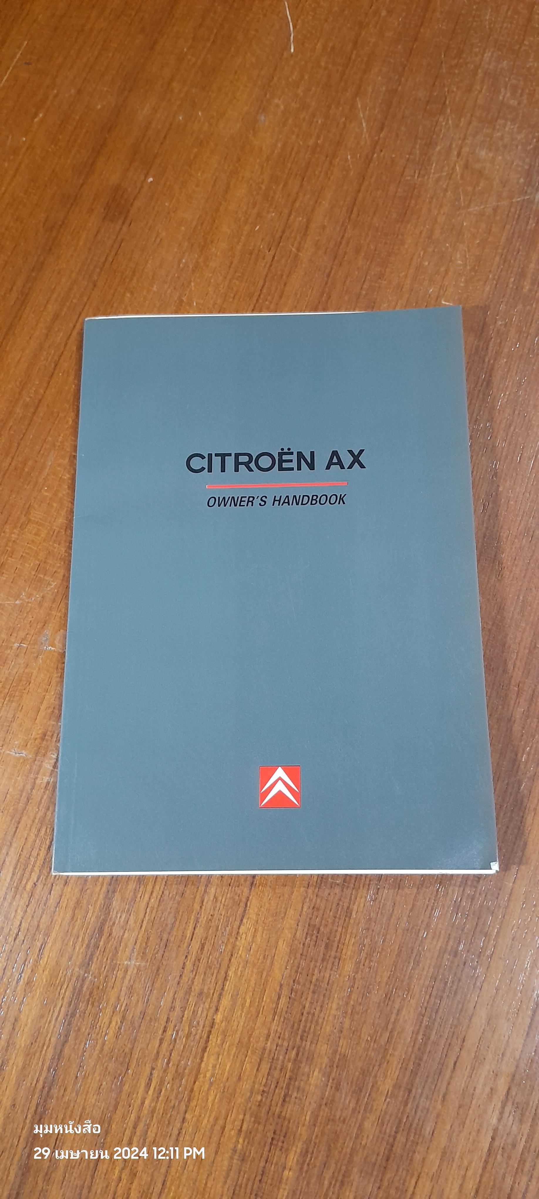 CITROEN AX OWNER' S HANDBOOK