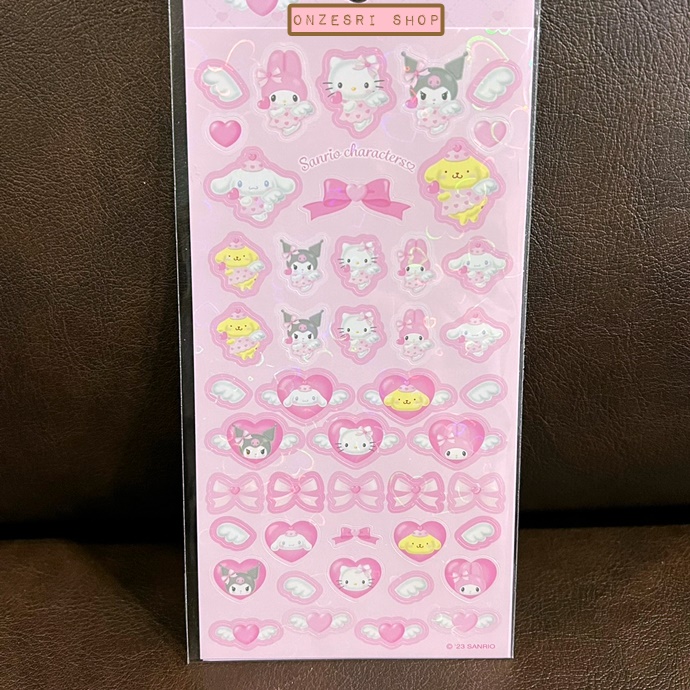 สติกเกอร์ Sanrio Dreaming Angel Design Series ขนาด 9 x 0.1 x 20 ซม. เป็นแบบวิ้ง ๆ รูปหัวใจ