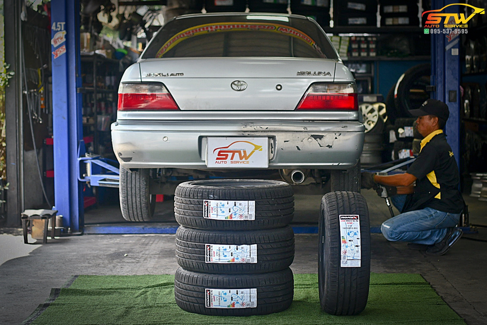 เปลี่ยนยาง TOYOTA SOLUNA ROADX H12 195/55R15 85V