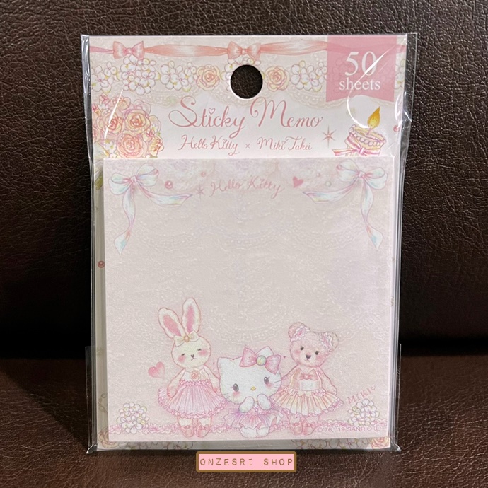 Sticky Memo ลาย Hello Kitty x Miki Takei (Limited) เป็นกระดาษโน้ตแบบมีกาว ขนาด 7 x 7 ซม. รวม 50 แผ่น