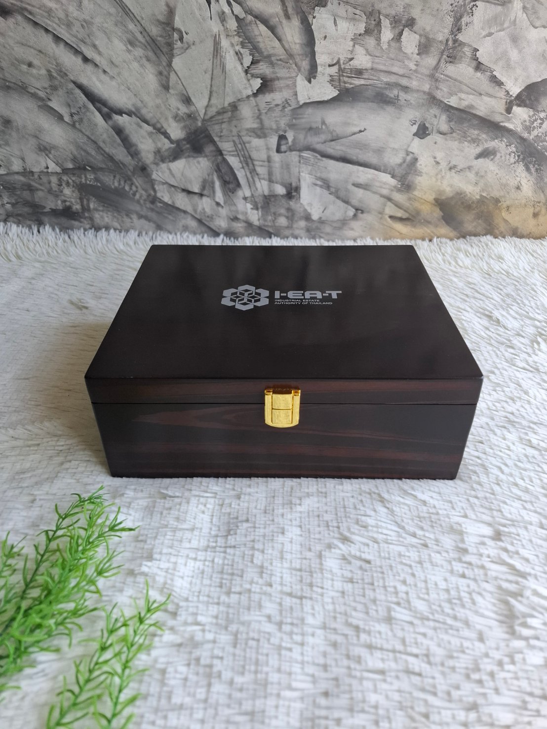 กล่องไม้ใส่ชุดน้ำหมึก+ปากกา