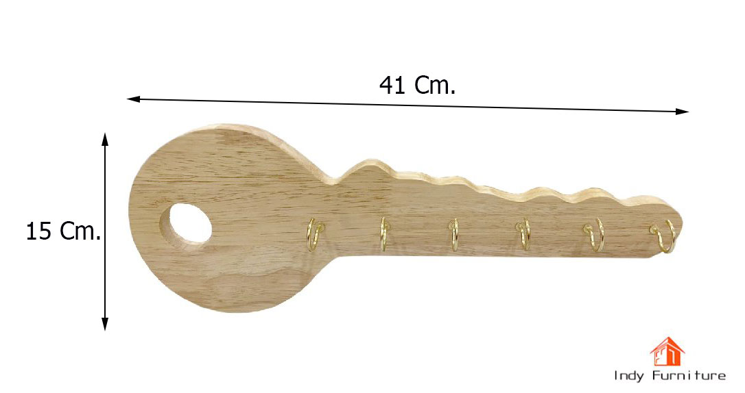 ที่แขวนกุญแจ ไม้ยางพารา รุ่น Key-01 สีธรรมชาติ