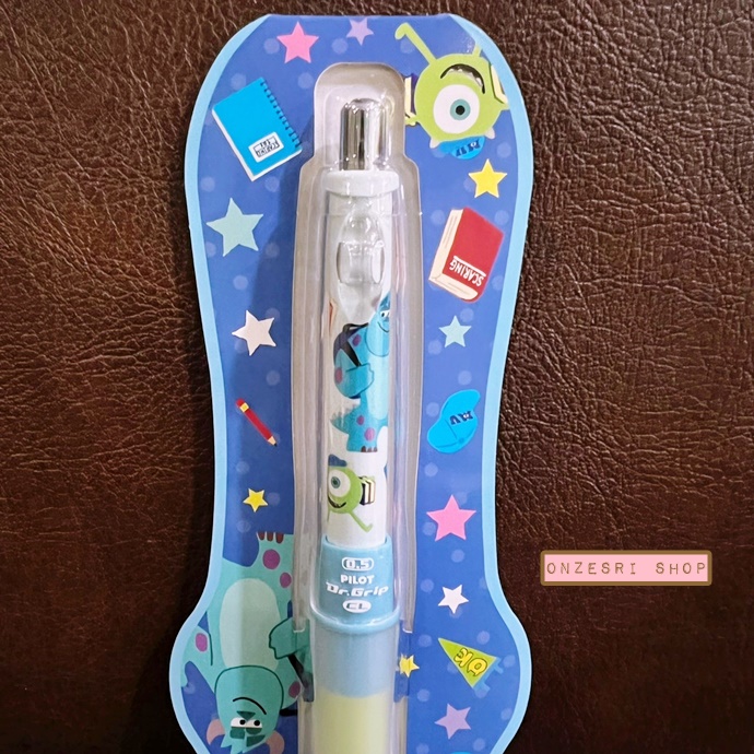 ดินสอกดเขย่าไส้ Dr.Grip PlayBorder ลาย Monster Inc. สีฟ้าขาว ตรงที่จับสามารถถอดสลับสีกันได้