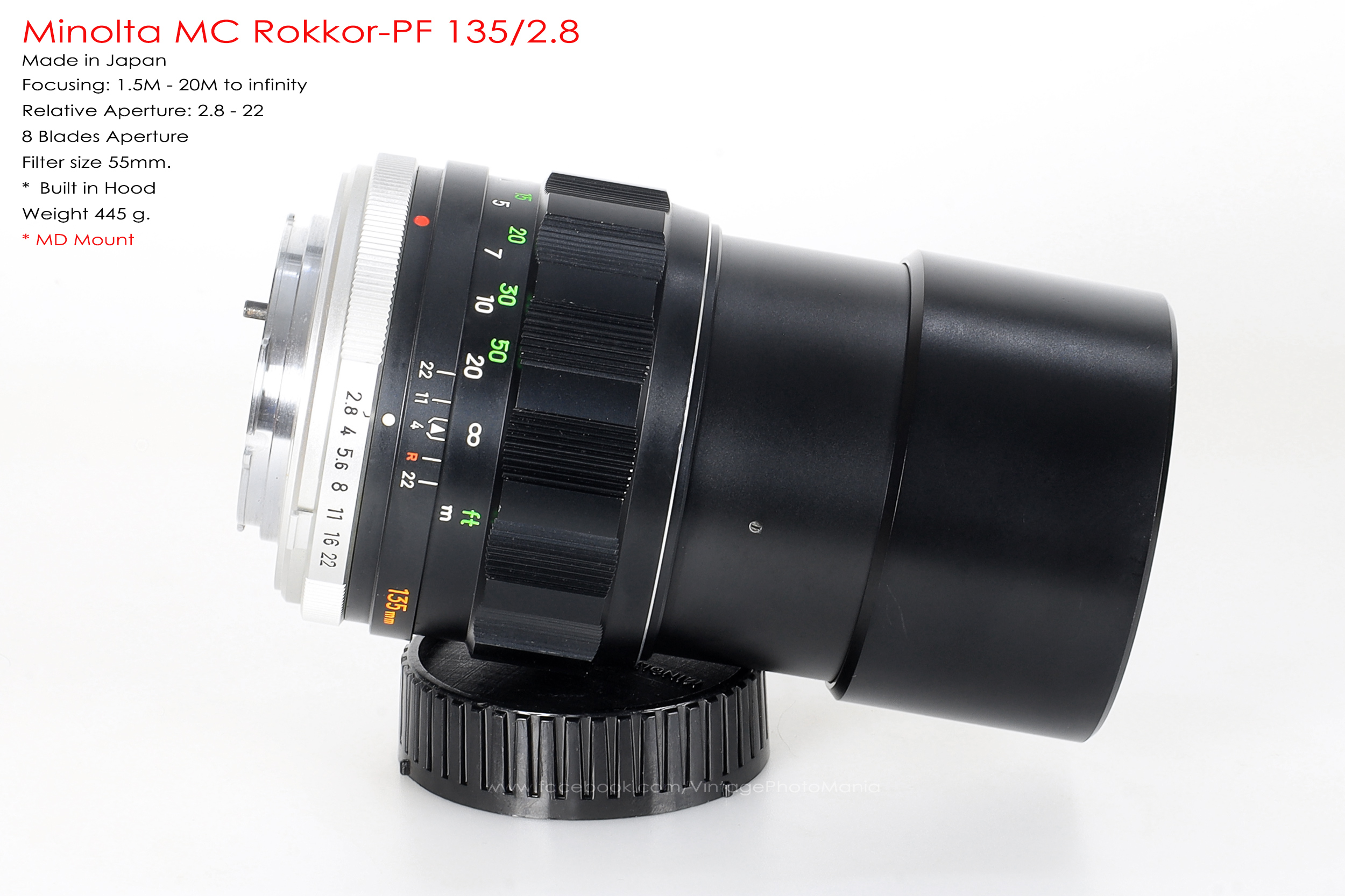 Minolta MC Rokkor-PF 135/2.8 *MD Mount เลนส์พรอตเทรตคมๆโบเก้สวย