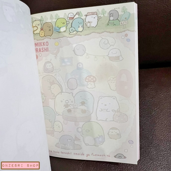 สมุดเล่มเล็ก Sumikko Gurashi Mole House สีขาว ขนาด 14.8 x 10.5 x 1.3 ซม. มี 4 ลาย รวม 120 แผ่น