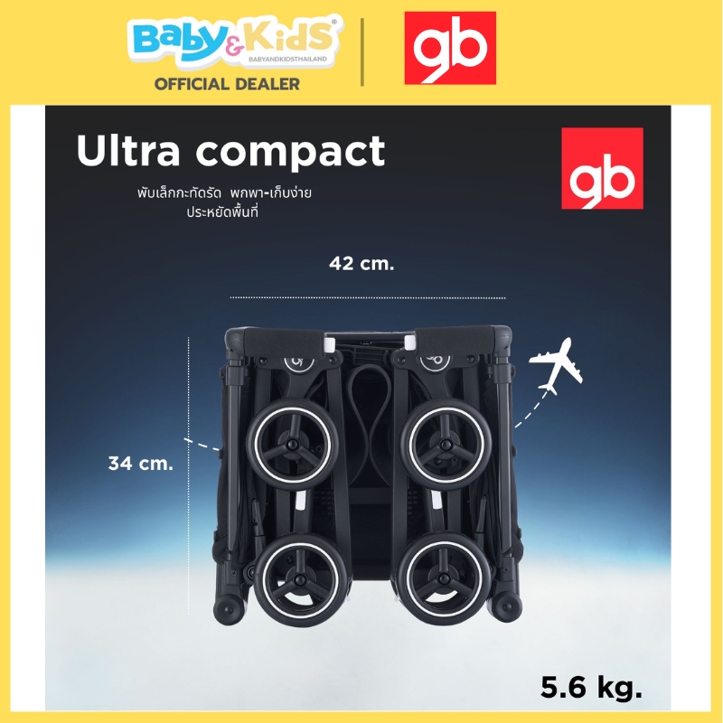 GB POCKITPockit+ All Terrain รถเข็นเด็ก พับเล็กน้ำหนักเบา น้ำหนัก5.6kgs รถเข็นขึ้นเครื่องบินได้ blue
