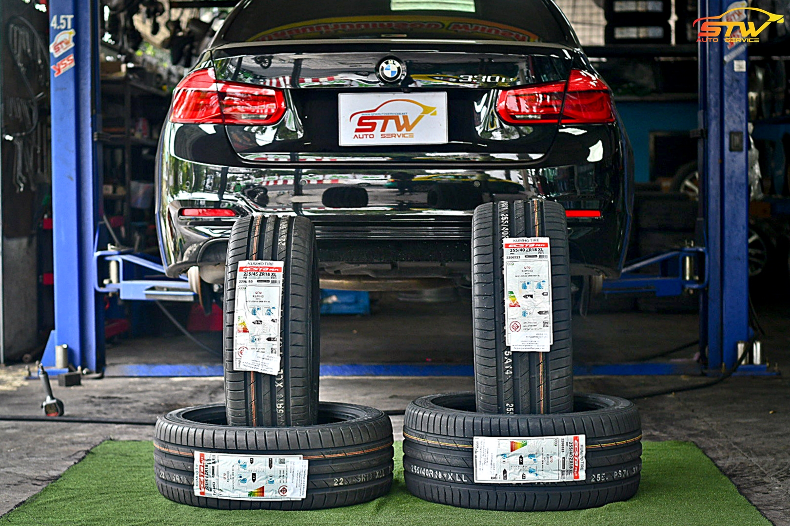 ยาง KUMHO ECSTA PS71 F 225/45R18 95Y R 255/40R18 99Y ติดตั้งใส่ BMW Series 3 330e