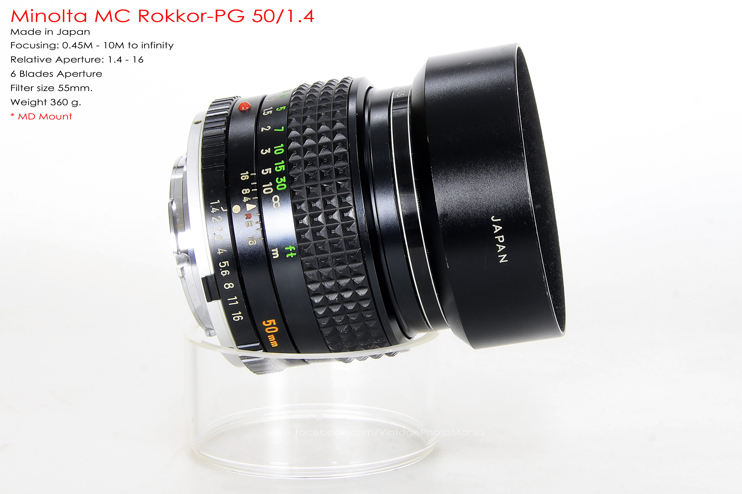 Minolta MC Rokkor-PG 50/1.4 *MD Mount เลนส์ไวแสงละลายฉากหลังสวย