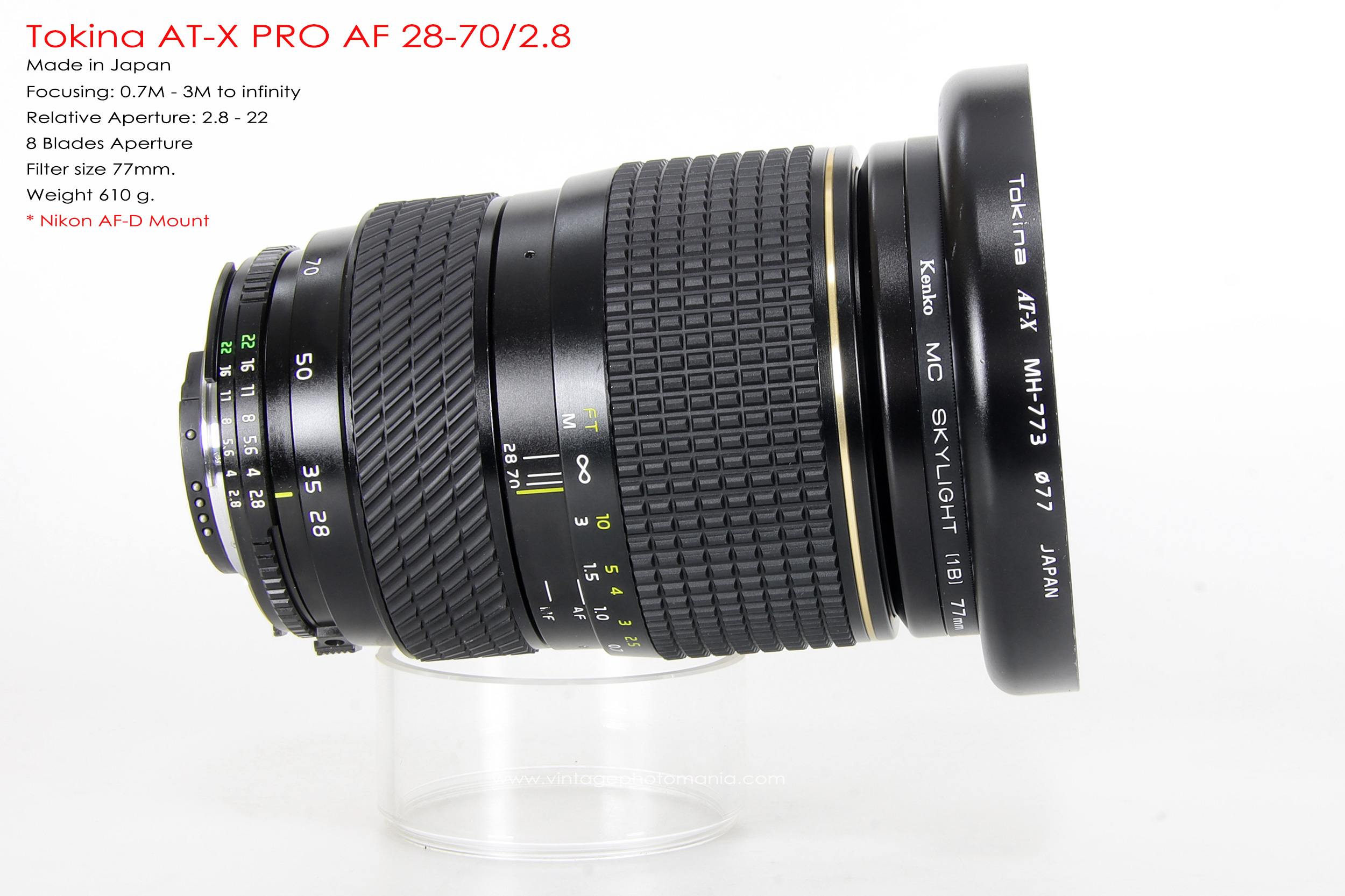 Tokina AT-X PRO AF 28-70/2.8 *Nikon AF-D Mount เลนส์ซูมเกรดโปรเอฟไม่ไหล