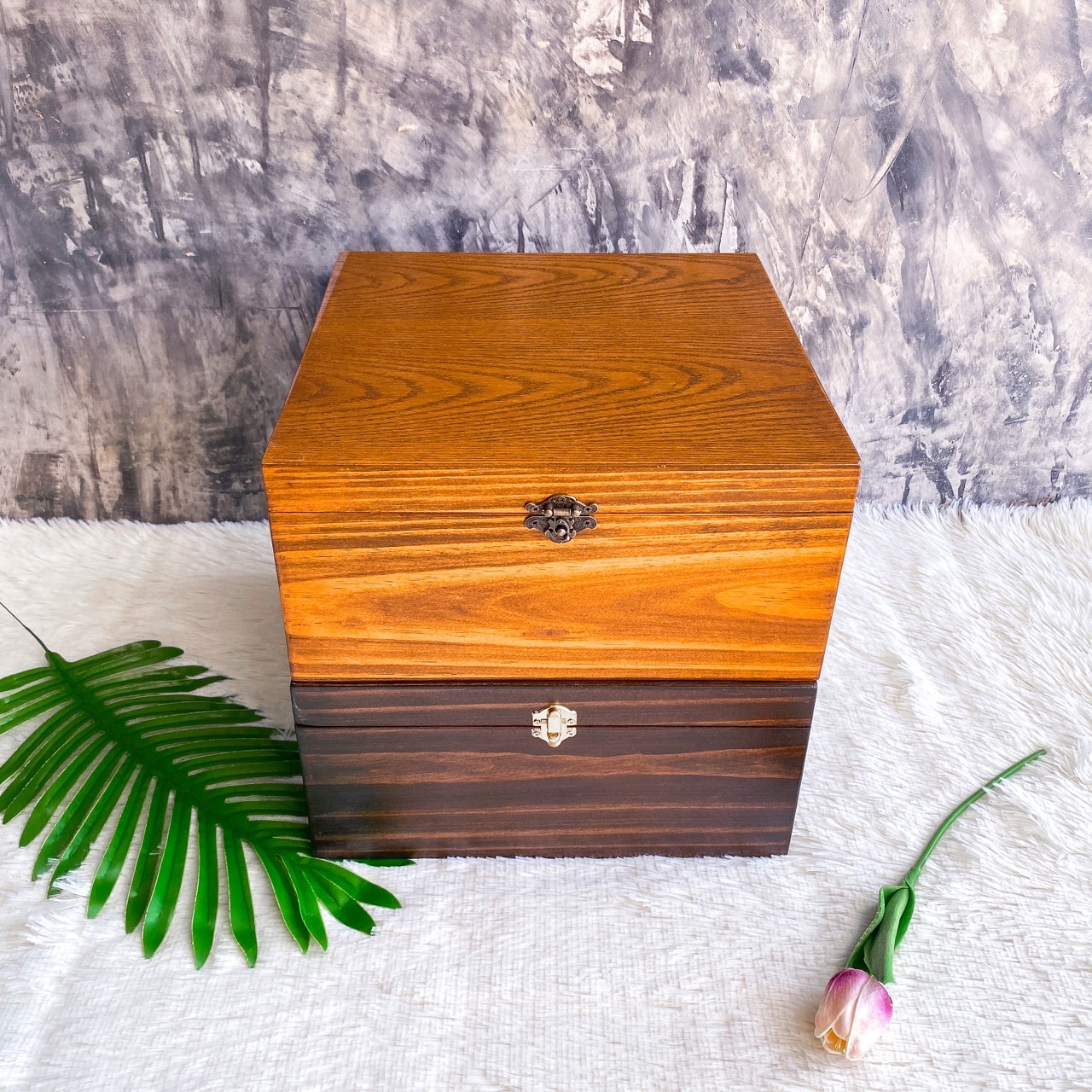 กล่องไม้ฝาล็อค ไซส์ L (Wooden lock box, L size)
