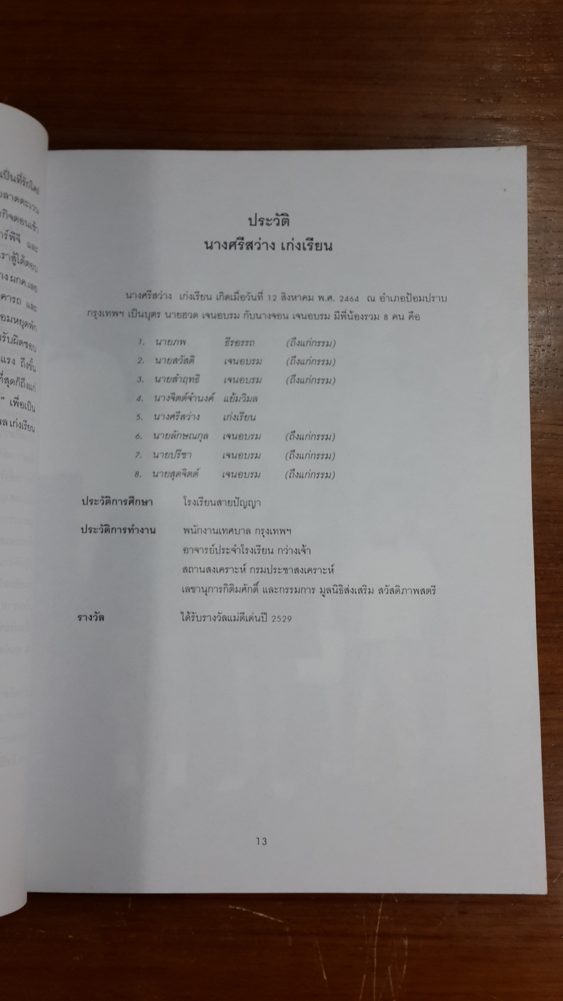 อนุสรณ์ในงานพระราชทานเพลิงศพ ประสิทธิ์ - ศรีสว่าง เก่งเรียน