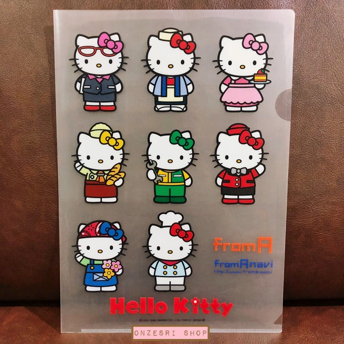 แฟ้ม A4 ลาย Hello Kitty from A navi แบบคิตตี้อาชีพต่าง ๆ เป็นแบบแฟ้มใส