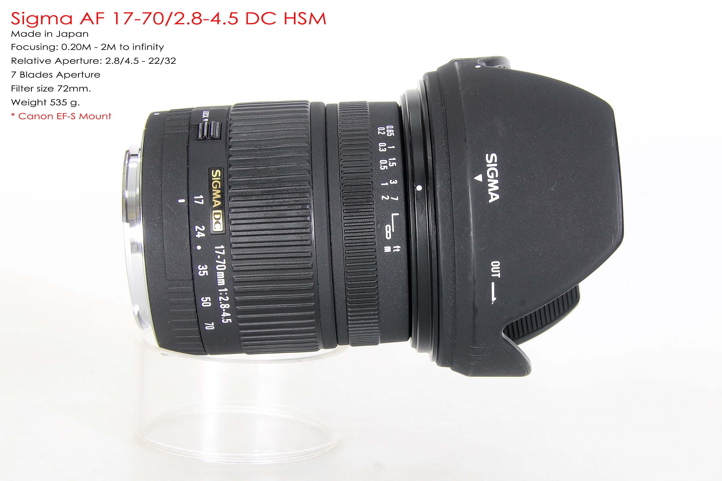 Sigma AF 17-70/2.8-4.5 DC HSM *Canon EF-S Mount [USED]