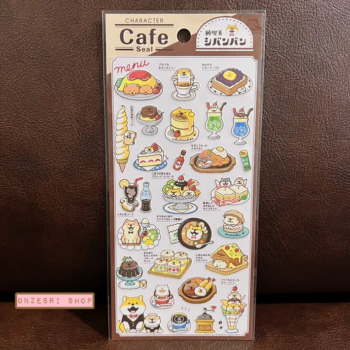 สติกเกอร์ Shibanban จากญี่ปุ่น ลาย Japanese Pure Cafe ขนาด 17.5 x 9 ซม.