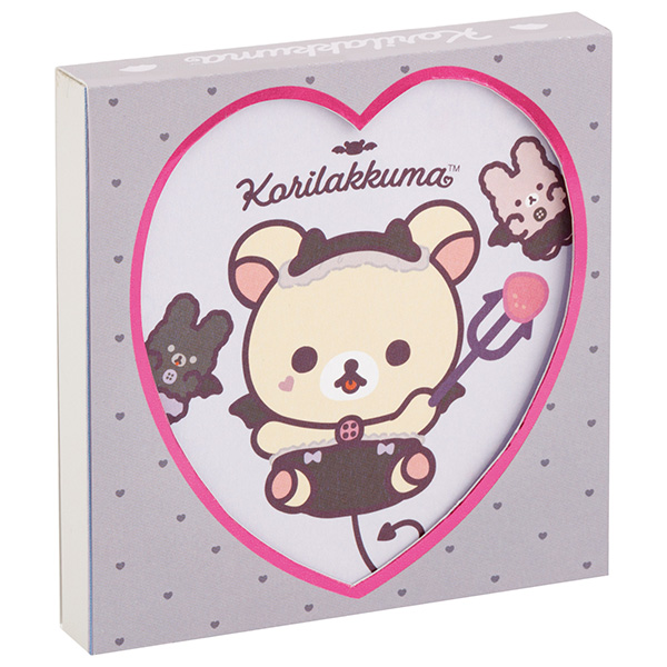 กระดาษโน้ต Korilakkuma's Little Devil Feeling Block Memo แบบสีเทา ขนาด 10 x 10 ซม. มี 4 ลาย รวม 120 แผ่น