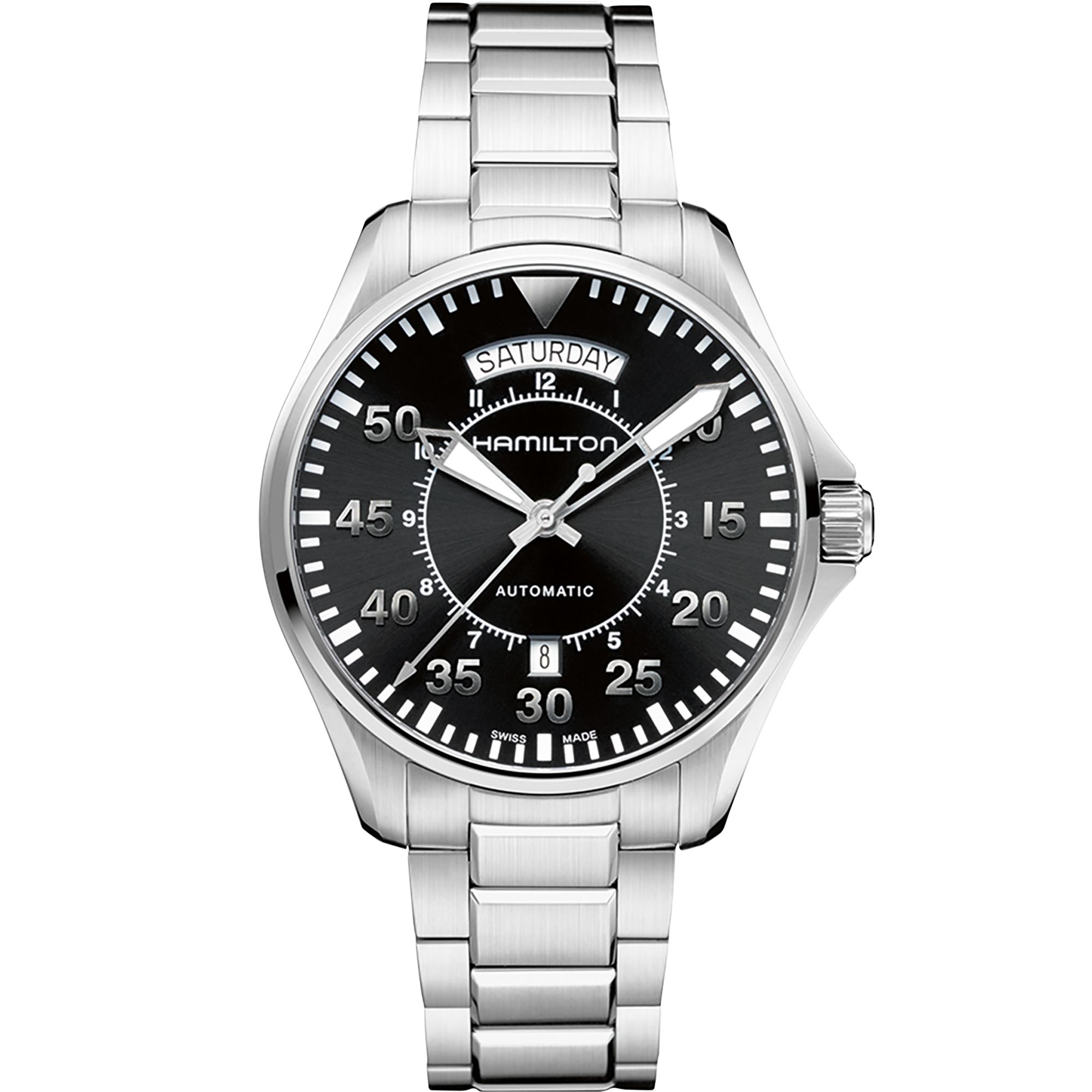 (ประกันศูนย์ไทย 2 ปี) Hamilton KHAKI AVIATION PILOT Day Date Auto รุ่น H64615135