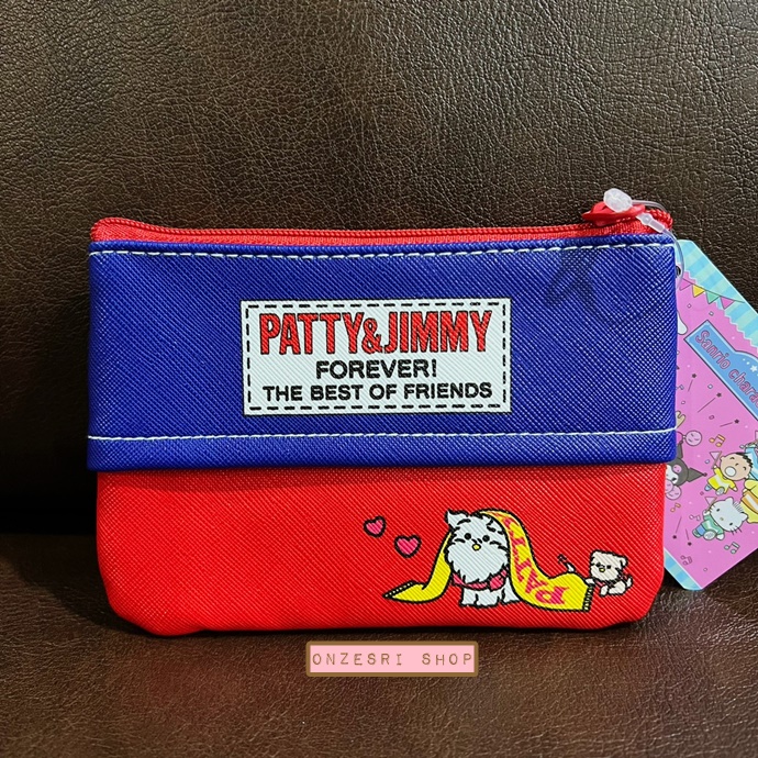 กระเป๋า Sanrio Characters Retro Collection Pouch & Tissue Case แบบ Patty & Jimmy ด้านหลังใส่ทิชชู่ได้ มีซิปปิดเปิด ขนาด 13 x 9.5 x 0.7 ซม. ทำจาก PVC