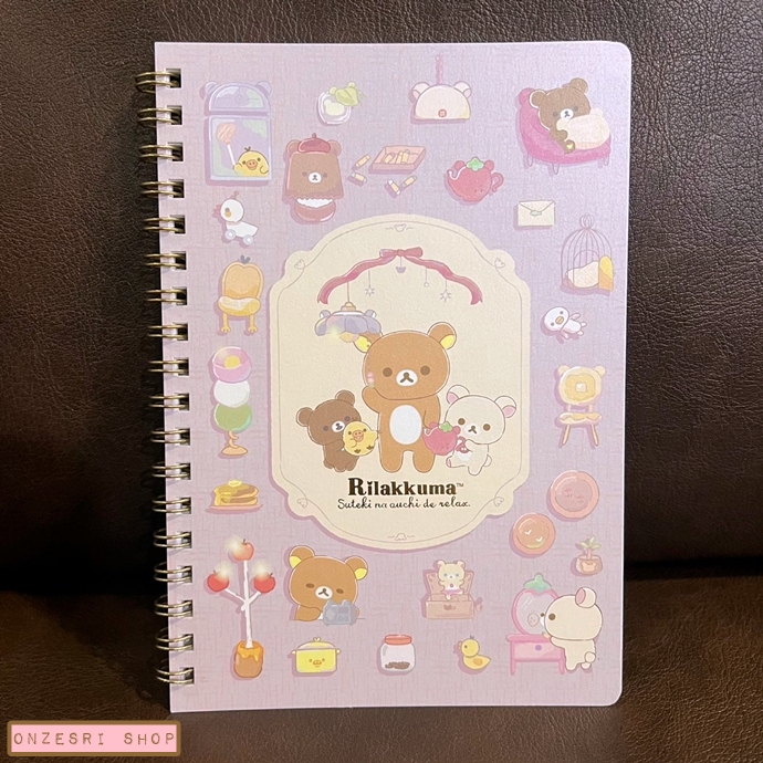 สมุดริมลวด Rilakkuma Lovely House แบบสีชมพู ขนาด B6 (18 x 12.5 ซม.) 100 หน้า