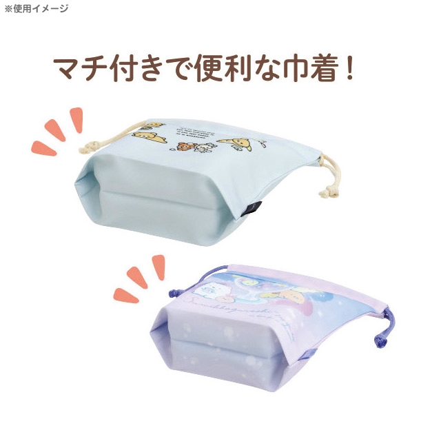 กระเป๋ารูดเชือก Sumikko Gurashi Grade Glass ด้านล่างเป็นแบบฐานกว้าง ขนาด 21 x 18 x 7 ซม.