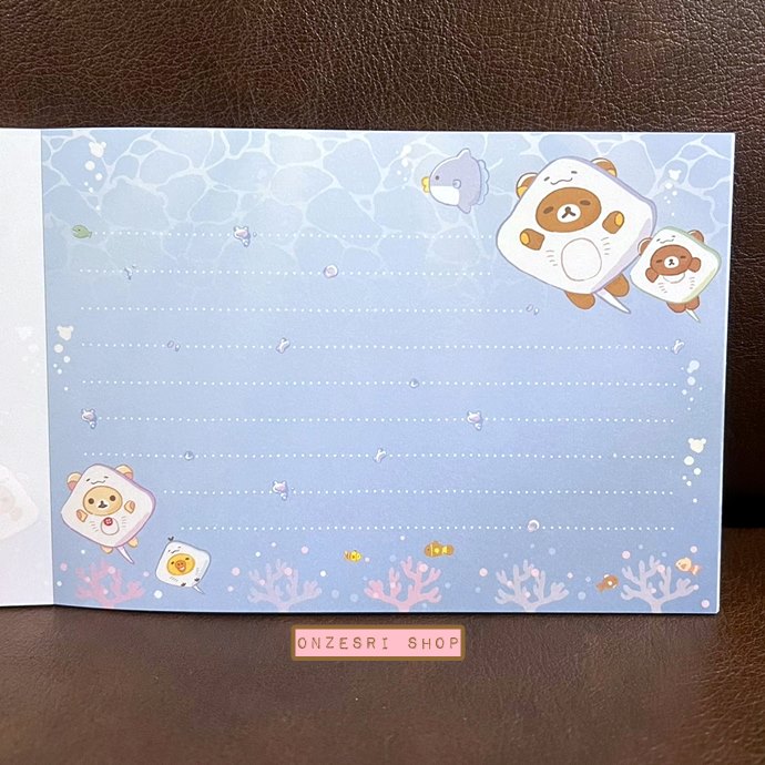 สมุดฉีก Rilakkuma Under the Sea ลายสีขาว ขนาด 14.8 x 10.5 ซม. มี 4 ลาย รวม 100 แผ่น