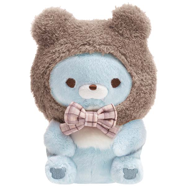 ตุ๊กตา Rilakkuma - Chairoi Koguma and Doll แบบ Blue Wolf (หมาป่าสีฟ้า เพื่อนโคกุมะ) ใส่หมวก ขนาด 17 x 13 x 8 ซม.
