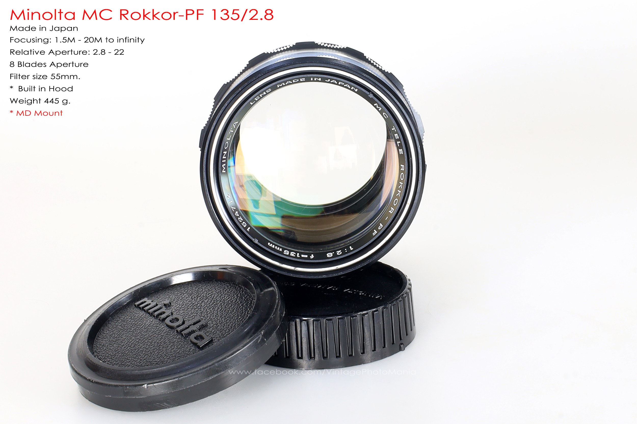 Minolta MC Rokkor-PF 135/2.8 *MD Mount เลนส์พรอตเทรตคมๆโบเก้สวย