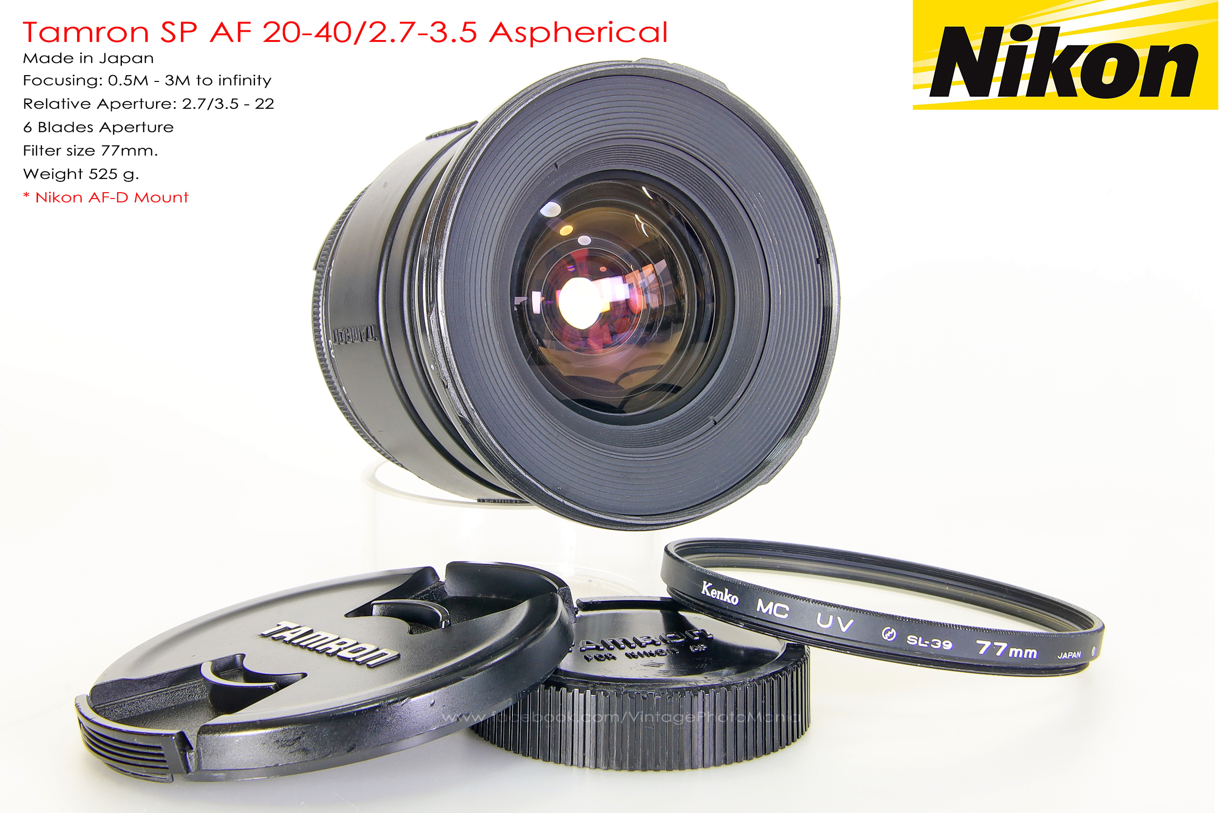 Tamron SP AF 20-40/2.7-3.5 Aspherical *Nikon AF-D Mount เลนส์ไวด์ไวแสงหายากรองรับกล้องฟูลเฟรม