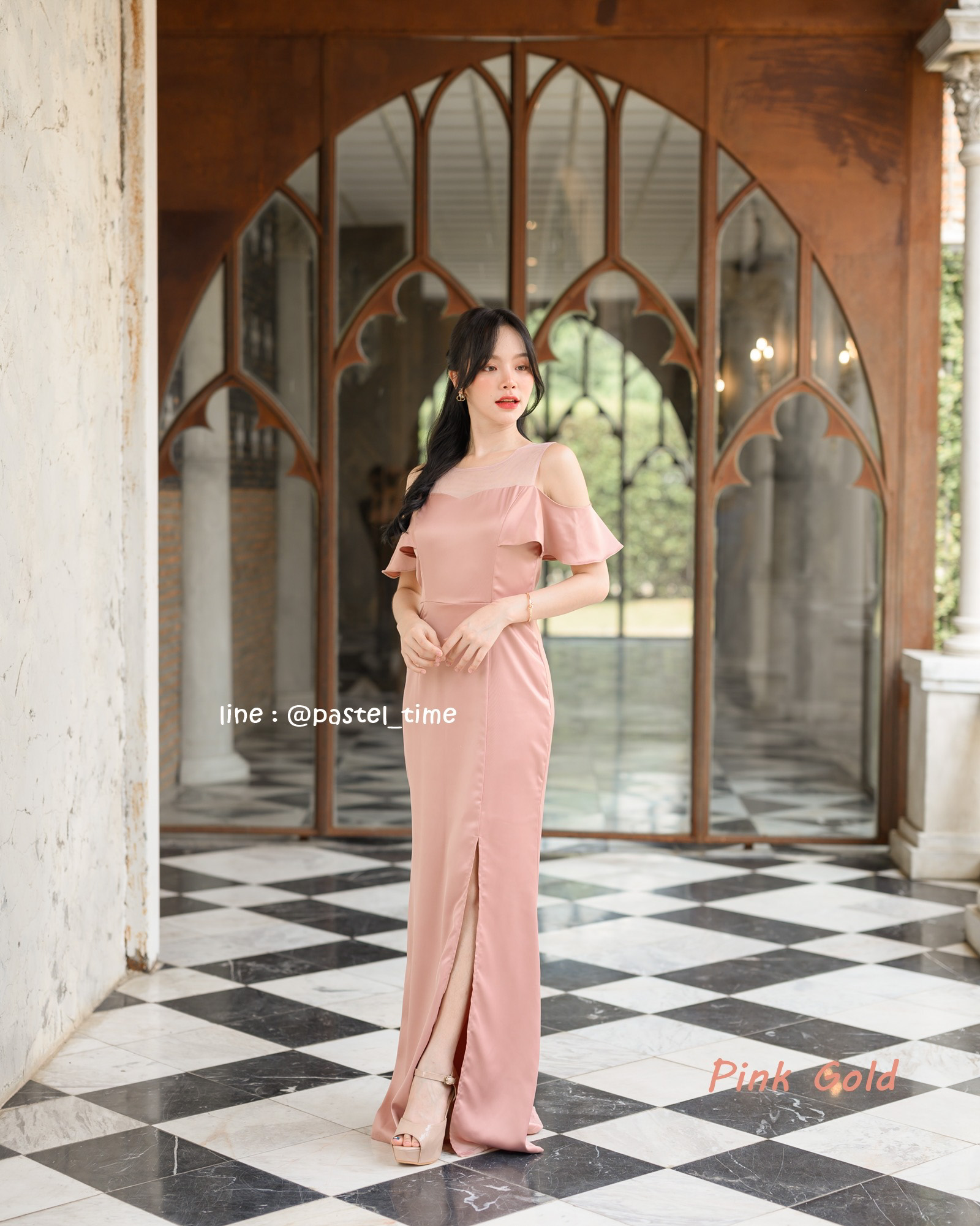 Cecilia Maxi Dress – Pink Gold