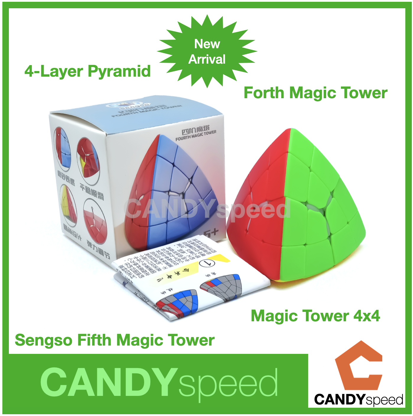 รูบิค Cube Sengso Magic Tower 2x2, 3x3, 4x4, 5x5, 6x6, 7x7 Pyramid Tower | by CANDYspeed
