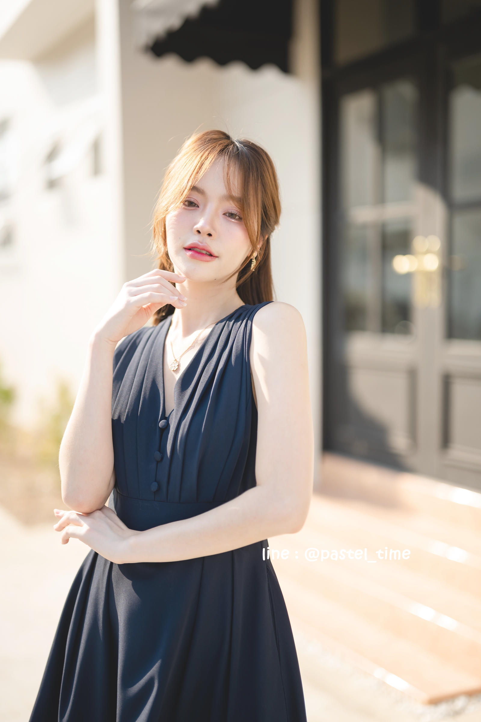 Aubrey Midi Dress : สีกรม **มีแต่XL**