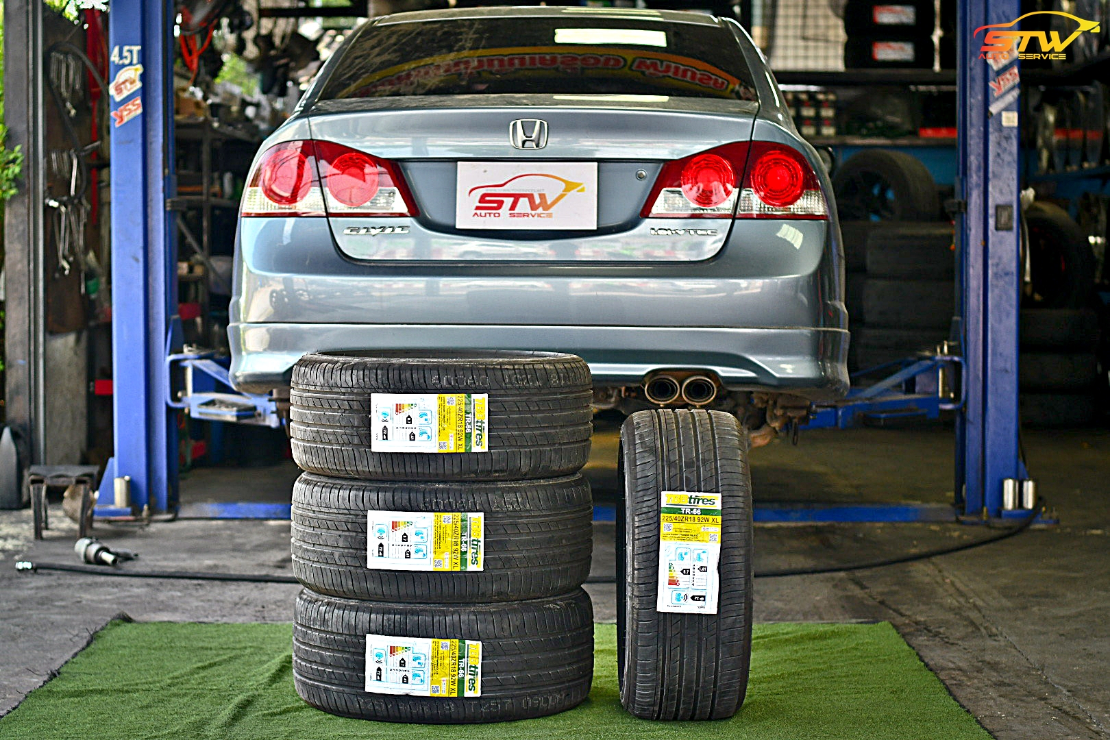 ยาง TBB Tires TR-66 225/40R18 92W ติดตั้งใส่ HONDA CIVIC FD