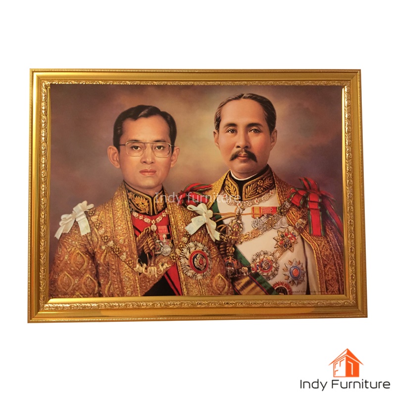 กรอบรูป พระบรมฉายาสาทิสลักษณ์ รัชกาลที่ 9 และ 5 ขนาด 46x59 ซม.