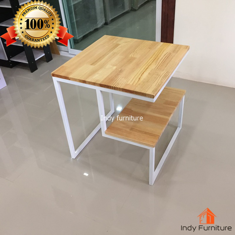 โต๊ะกลางอเนกประสงค์ รุ่น Mona ขนาด กว้าง50.5 x ลึก50.5 xสูง55ซม.สีขาว/ลายไม้